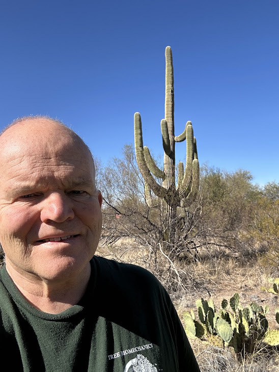 Ron near Tucson, AZ next to cacti