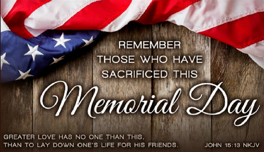 Remember Those Who Have Sacrificed This Memorial Day poster with flag and wood 