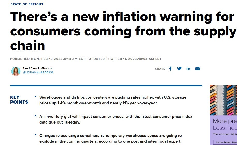 New Inflation Warning for Consumers Coming from the Supply Chain article