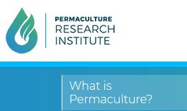 Permaculture Research Institute logo with "What is Permaculture?"