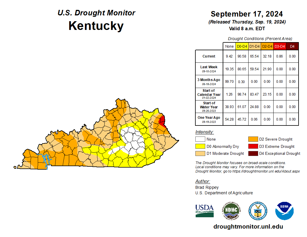 ky drought monitor map  91724