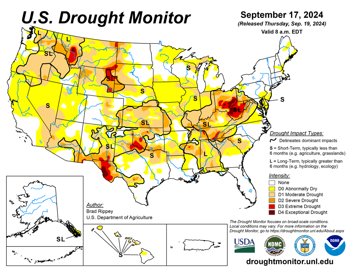 us drought monitor map 91724