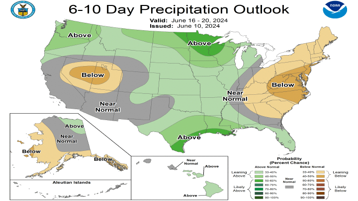 6-10 Day Precipitation Outlook Map of U.S.