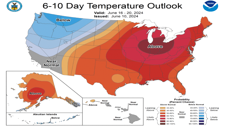 6-10 Day Temperature Outlook U.S. Map