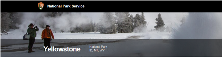 Yellowstone National Park webpage