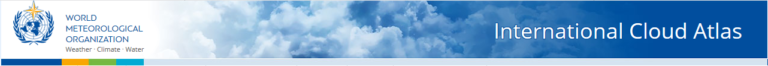 International Cloud Atlas banner with cloud and World Meteorological Organization logo