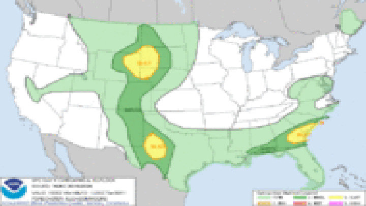 Weather over U.S. Map