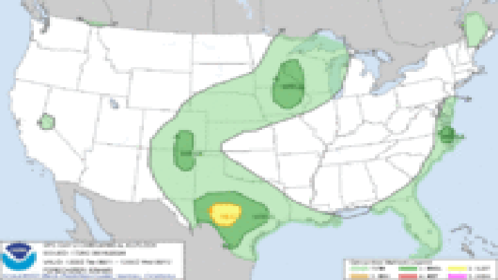 Weather over U.S. Map