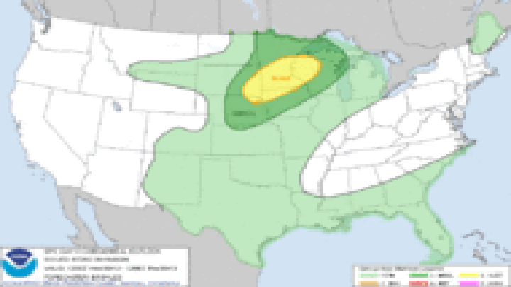 Weather over U.S. Map