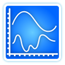 Blue and white line graph