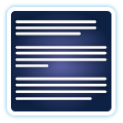 Paper with words icon